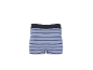 Blau-grau gestreifte Boxershorts mit dunklem Gummibund.