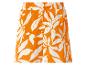 Damen-Shorts mit orange-weißem Blättermuster