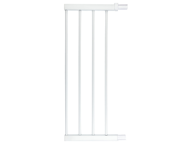 Ein weißes Baby-Treppenschutzgitter.