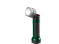 Grüne und graue Winkeltaschenlampe mit leuchtendem Licht.
