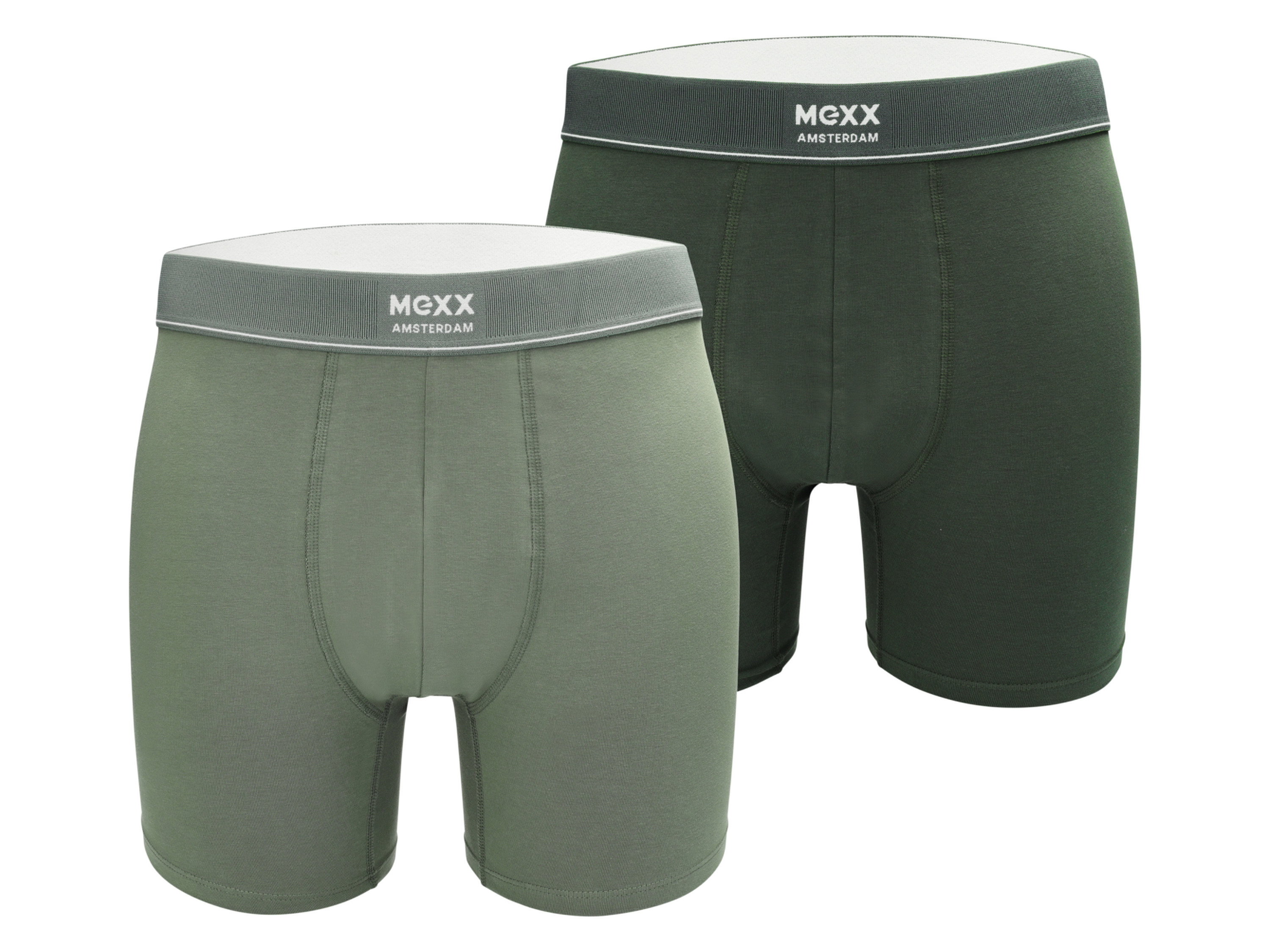 MEXX Herren Boxer, 2 Stück (Dark Green/Green, M)
