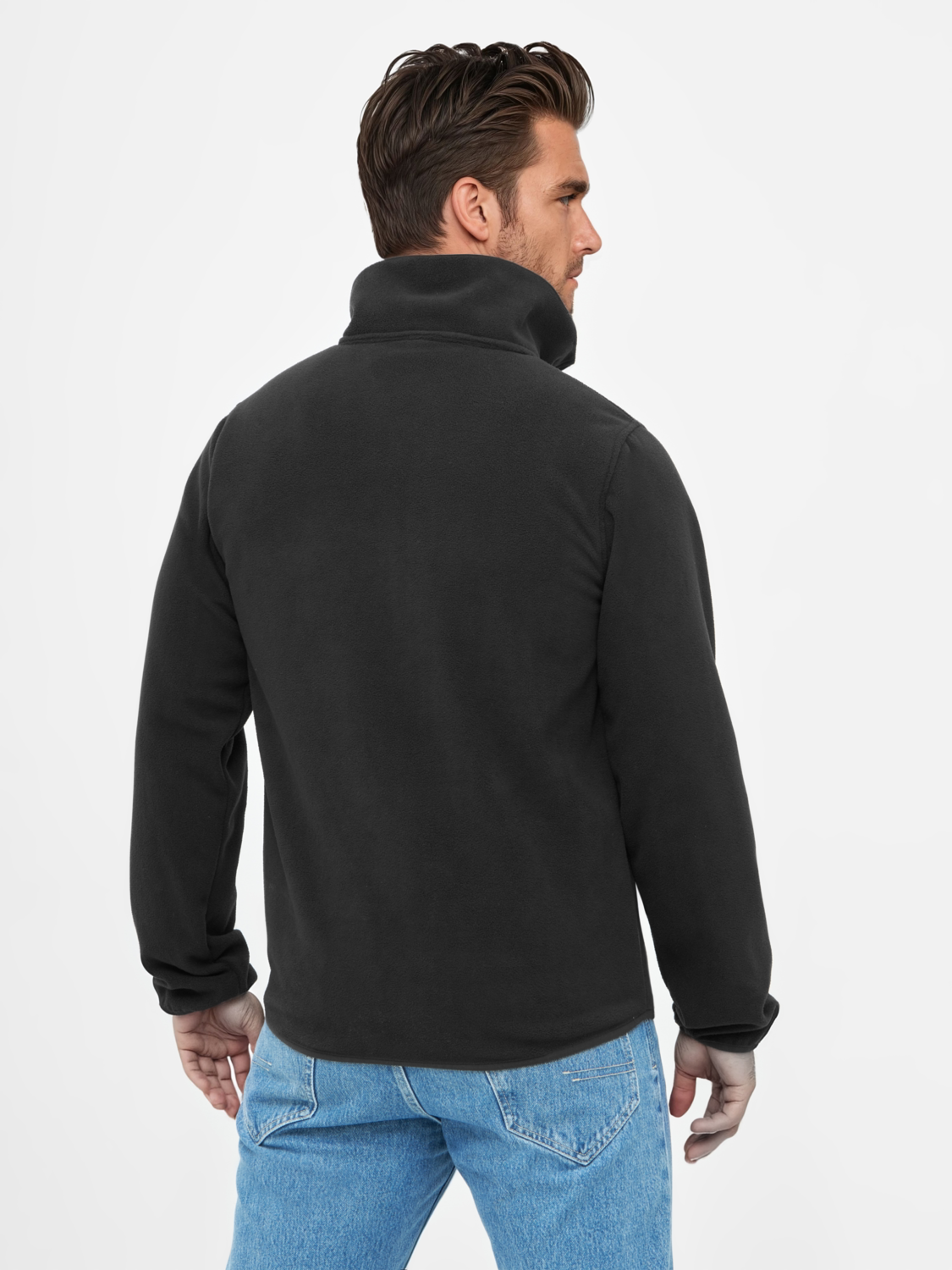 Thumbnail - BENCH Herren Pullover mit Reißverschluss (Schwarz, L)