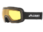 Skibrille mit gelben Gläsern und schwarzem Band