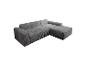 Dunkelgraues modulares Sofa aus Cord-Samt.