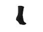 Schwarze gerippte Socke mit Rüschenrand.