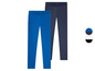 Zwei Leggings, eine in Dunkelblau und eine in Blau.