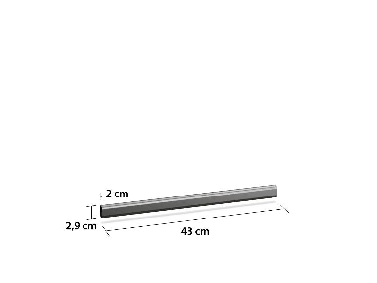 Griffstange mit 43 cm Länge, 2,9 cm Breite und 2 cm Höhe.