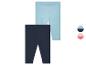 Zweierpack Baby-Leggings, hellblau und dunkelblau.