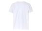 Weißes T-Shirt mit kurzen Ärmeln, Rückansicht.