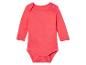 Rosa Baby-Body mit langen Ärmeln.
