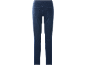 Dunkelblaue Damen-Jeans mit elastischem Bund und Gesäßtaschen.