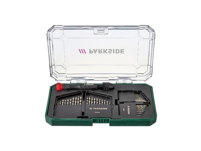 Parkside Bohrerset mit Schraubendreher im Aufbewahrungskoffer.
