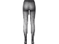 Schwarze Strumpfhose mit Schleifen- und Rautenmuster.
