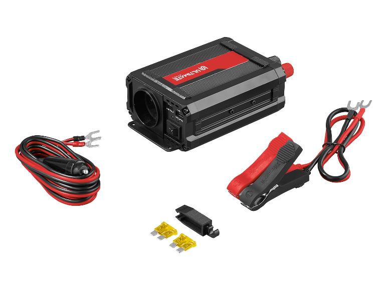 12V Wechselrichter, Kabel, Klemmen und Sicherungen.