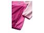 Zweifarbige rosa Fleecejacke mit Reißverschluss und quadratischem Logo.