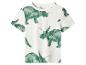 Weißes Kurzarm-T-Shirt mit grünem Dinosaurier-Print.