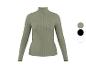 Damen Rippstrick-Rollkragenpullover in Khakigrün, mit schwarzen und weißen Farboptionen.