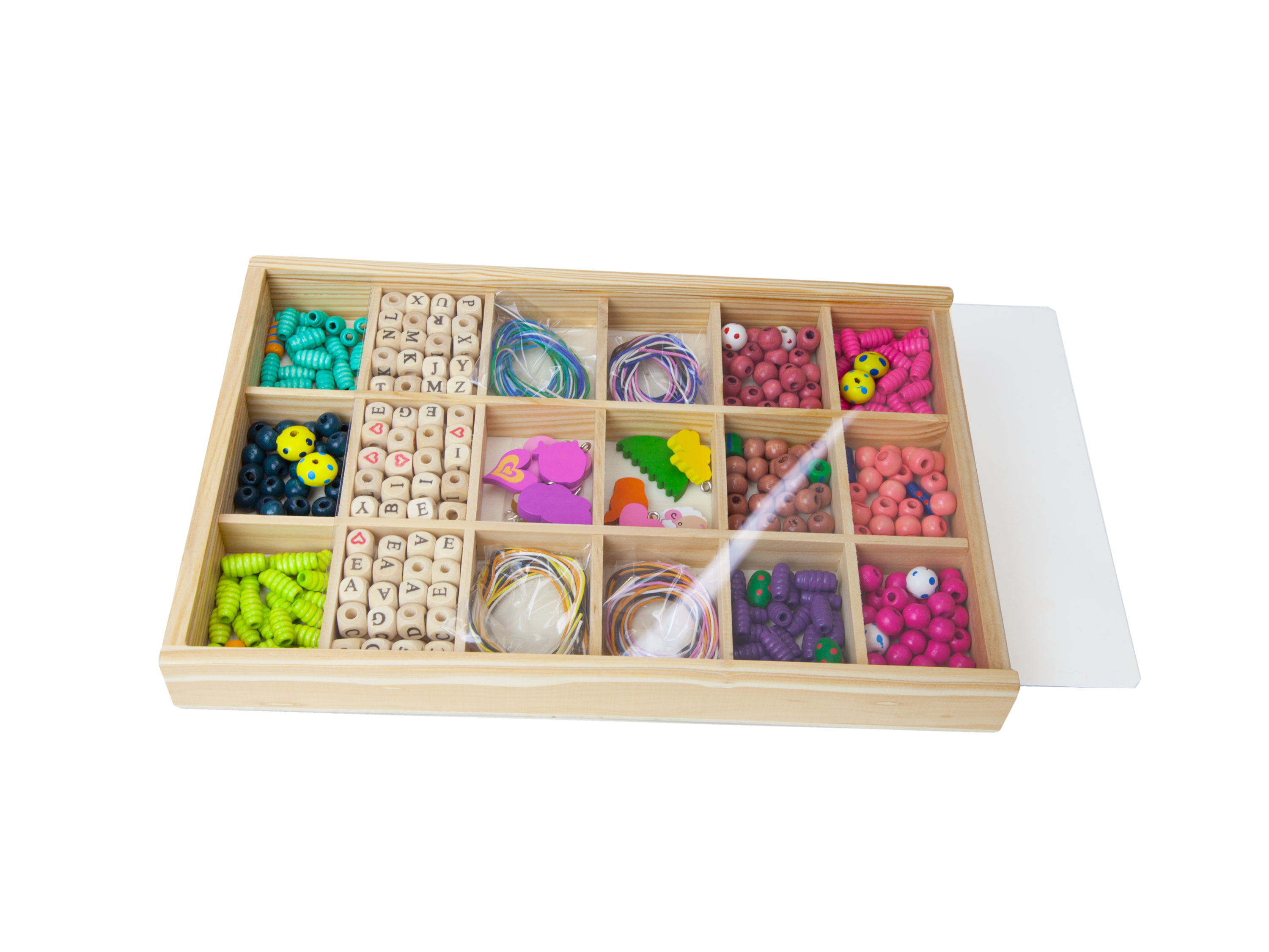 Thumbnail - LENA Holzperlen, Holzkassette groß