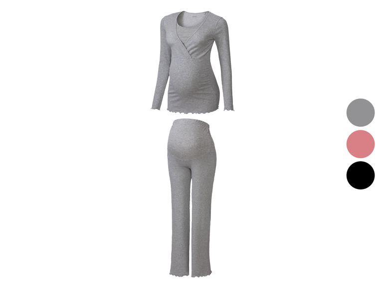 Gehe zu Vollbildansicht: esmara Damen Umstandspyjama aus weicher Ripp-Qualität - Bild 1