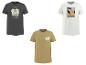 Drei Herren-T-Shirts: dunkelgrau mit „Ibiza Carnival“, beige mit „Summer Wave“ und weiß mit „Golden Hour“.