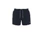 Dunkelblaue Herren-Shorts mit Waffelstruktur und weißen Kordelzügen.