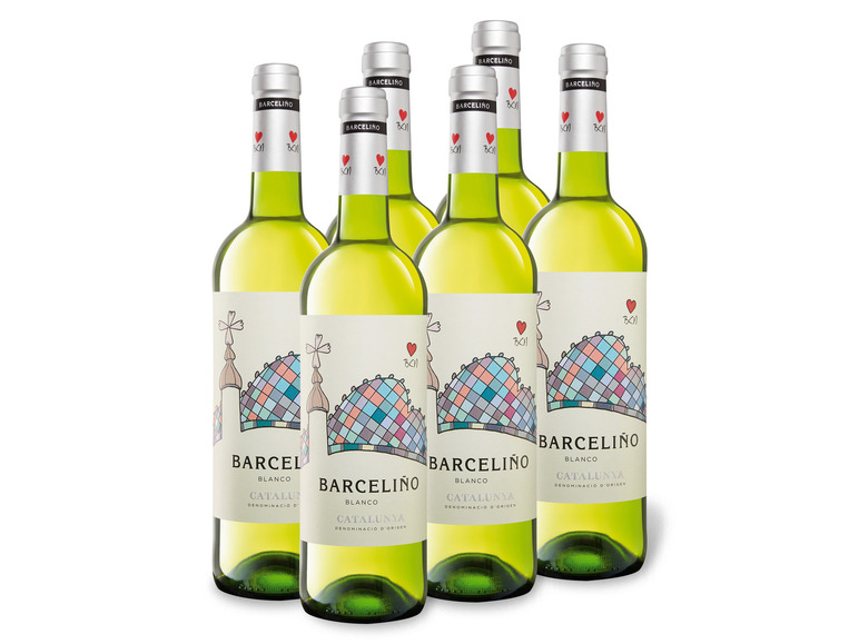 Gehe zu Vollbildansicht: 6 x 0,75-l-Flasche Weinpaket Barceliño Blanco Catalunya DO trocken, Weißwein - Bild 1