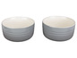 Zwei graue Schalen mit weißem Innenraum