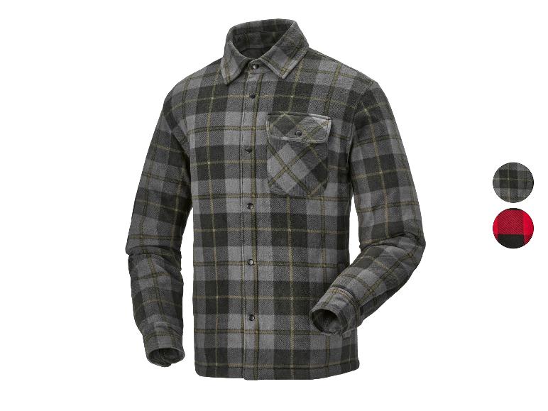 Herren-Karo-Flanellhemd in Grau und Schwarz mit Tasche, auch in Rot erhältlich.