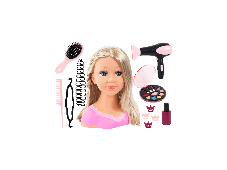 BAYER DESIGN Schmink- und Frisierkopf Charlene Super Model mit Föhn und Kosmetik.