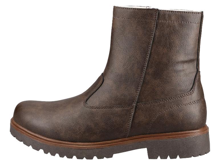 Brauner Lederstiefel mit dicker, profilierter Sohle