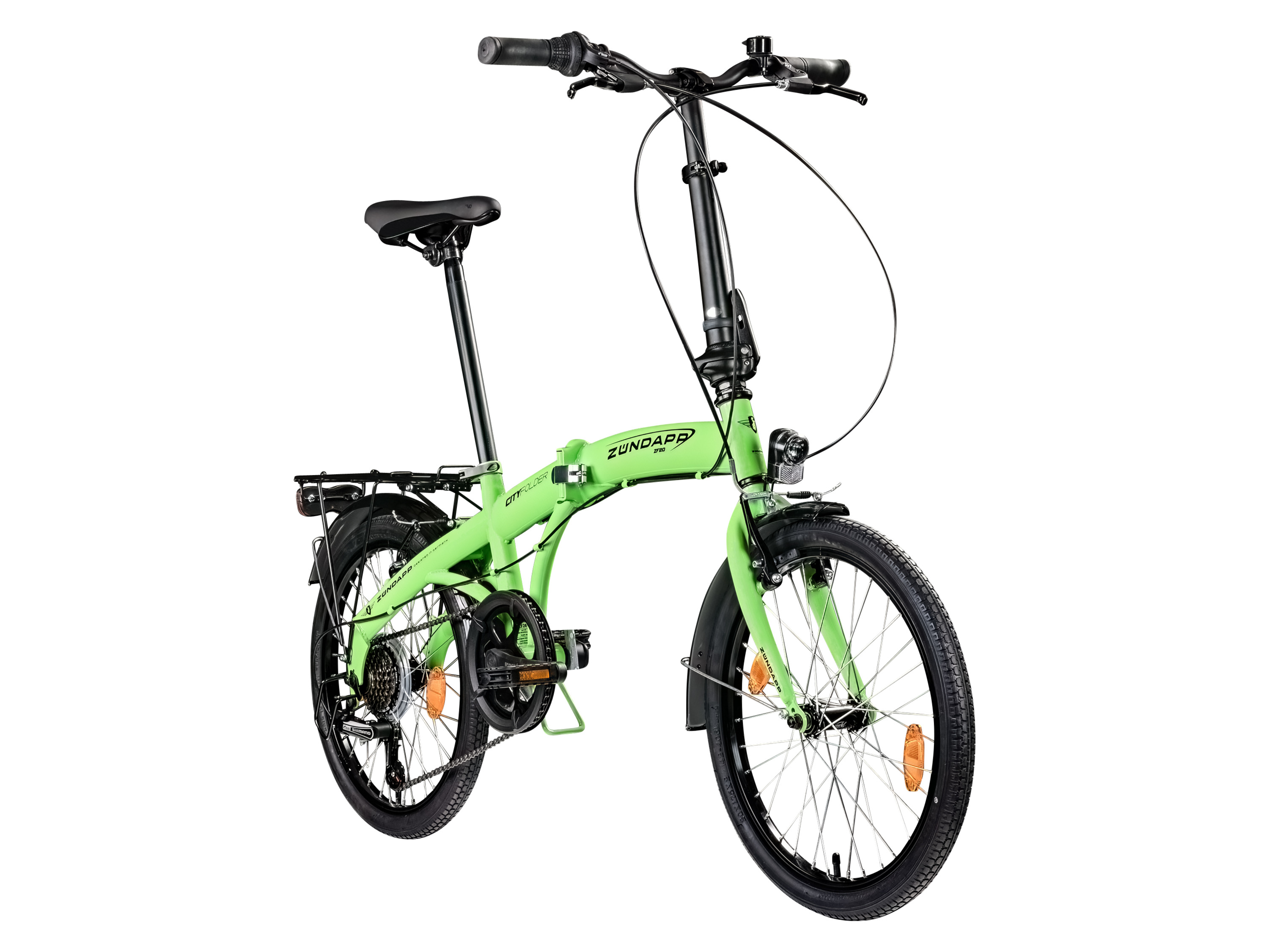 Zündapp ZF20 Speed Folder Klapprad Faltrad Stadtrad Größe:20 Zoll (Grün) | 04260582291012