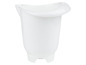 Weißer Plastiktopf mit Griff
