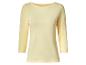 Hellgelbes Damen-Langarm-T-Shirt mit Rundhalsausschnitt