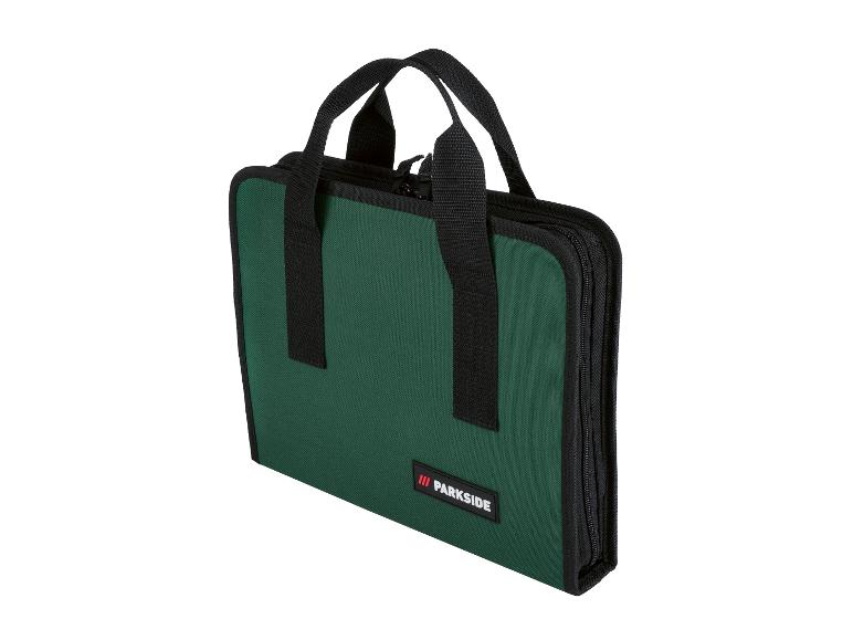 Grüne Werkzeugtasche mit Reißverschluss und Griffen