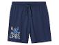 Dunkelblaue Jersey-Shorts mit Kordelzug, Stitch "Just Chill" Motiv.