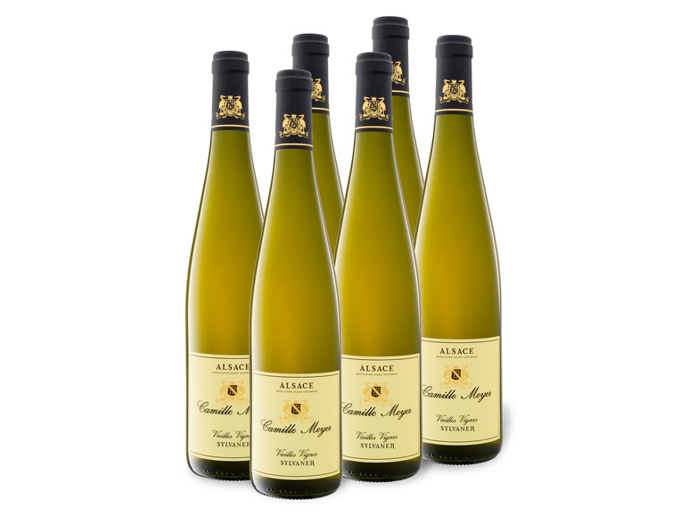 Gehe zu Vollbildansicht: 6 x 0,75-l-Flasche Weinpaket Camille Meyer Vieilles Vignes Sylvaner Alsace AOC trocken, Weißwein - Bild 1