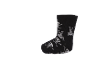 Schwarze Socken mit weißen Skelettmustern.