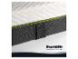 Dunlopillo Supreme Matratze mit weißer gesteppter Oberfläche und dunkelgrauen Seiten mit grünem Rand.