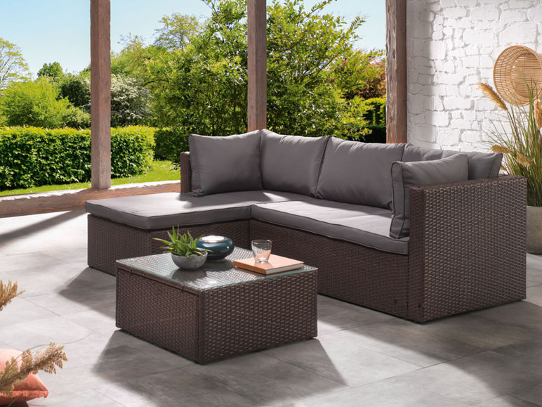 LIVARNO home Tisch, braun mit Loungeecke