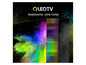 QLED-Fernseher mit leuchtenden Farben und Punktmuster