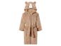 Weicher Kinderbademantel mit Bärenkapuze, beige
