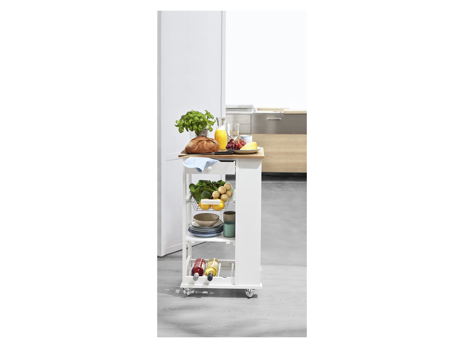 LIVARNO home Küchentrolley, mit Weinregal | LIDL