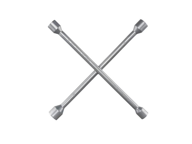 Kreuzschlüssel für Räder in den Größen 17, 19, 21 und 23 mm.