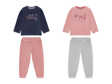 lupilu Kleinkinder Mädchen Pyjama, aus kuschelig weicher Nicki-Qualität
