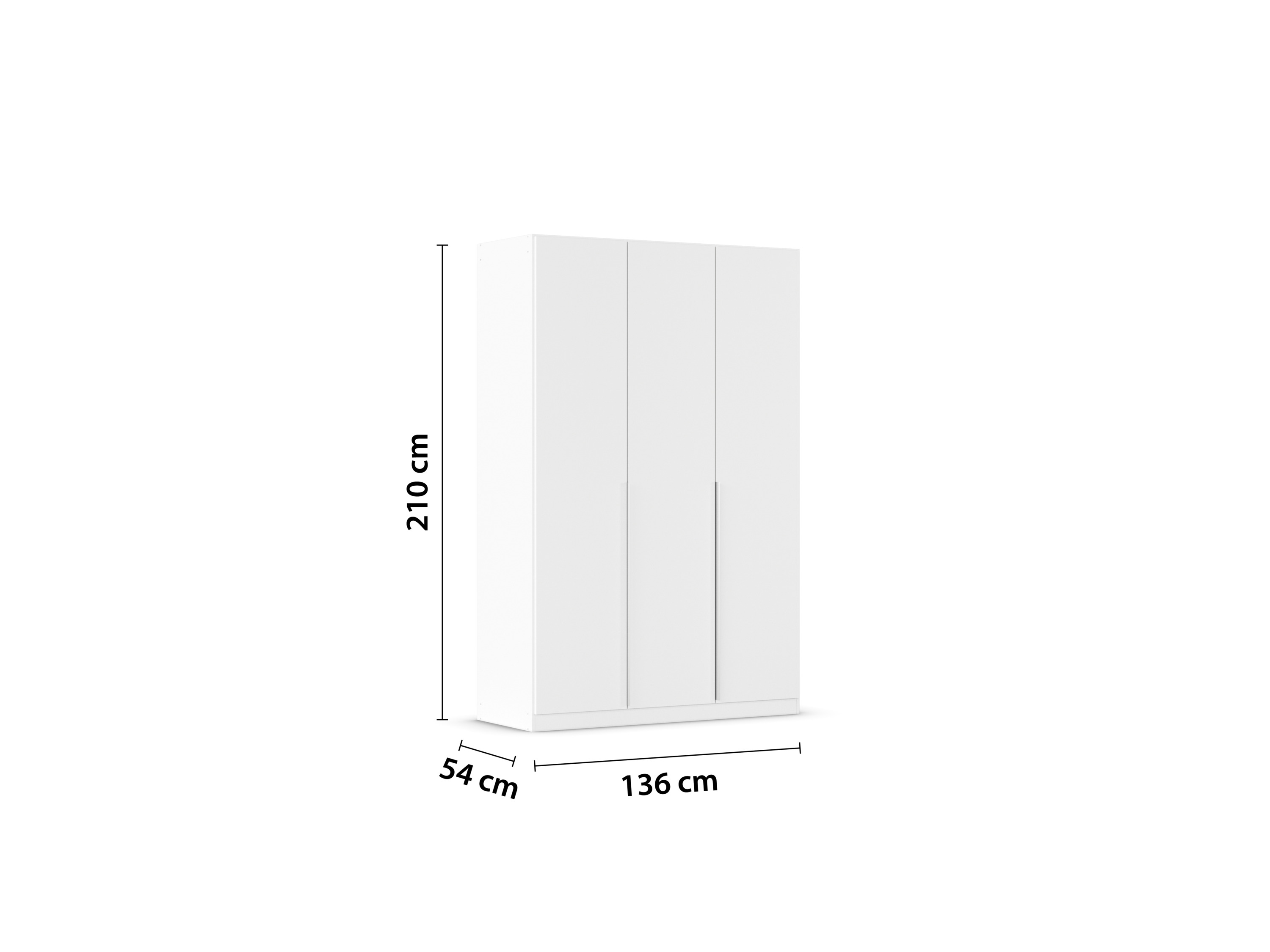 Thumbnail - rauch ORANGE Drehtürenschrank Alabama (Classic-Zubehör, Weiß, Griffe Alufarben, 136 x 210 cm)