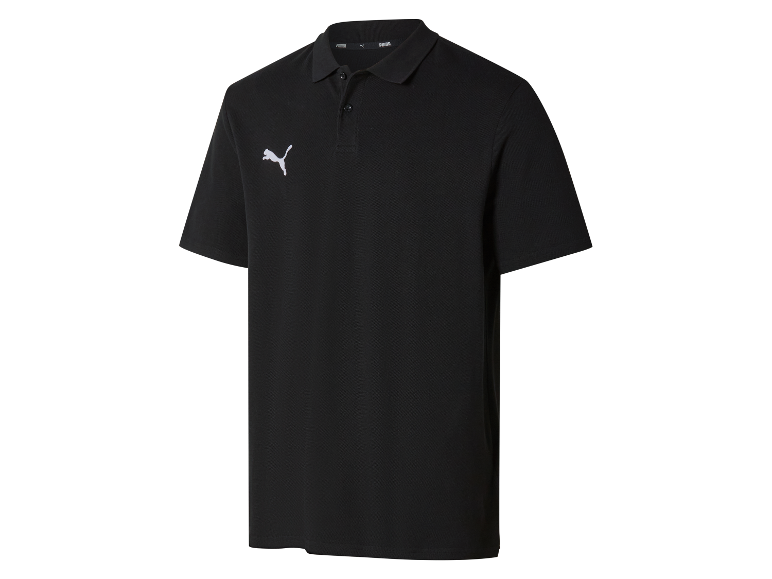 Puma schwarzes Poloshirt mit kurzen Ärmeln.