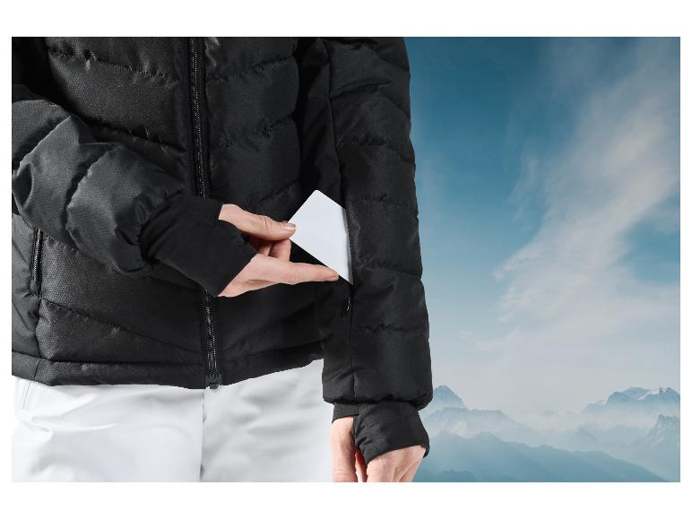 Schwarze Daunenjacke mit Reißverschluss-Tasche