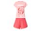 Damen-Pyjama mit hellrosa T-Shirt und Shorts mit Minnie Maus