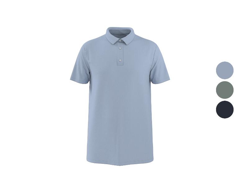 Hellblaues Herren-Poloshirt mit drei Farboptionen.
