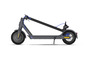 Ein grauer Elektroroller mit zwei Rädern.